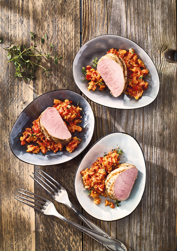 lw-heute.de – Schweinefilet mit Mandel-Paprika-Gemüse | Schweinefilet ...