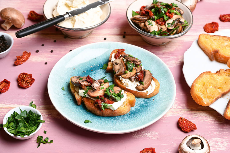 Champignon-Crostini mit Mascarpone