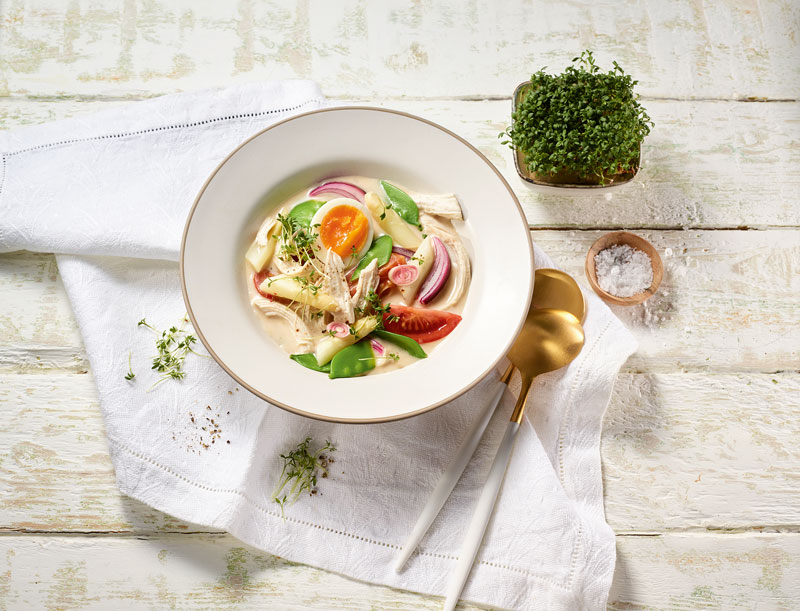 Spargelsuppe mit Kokosmilch