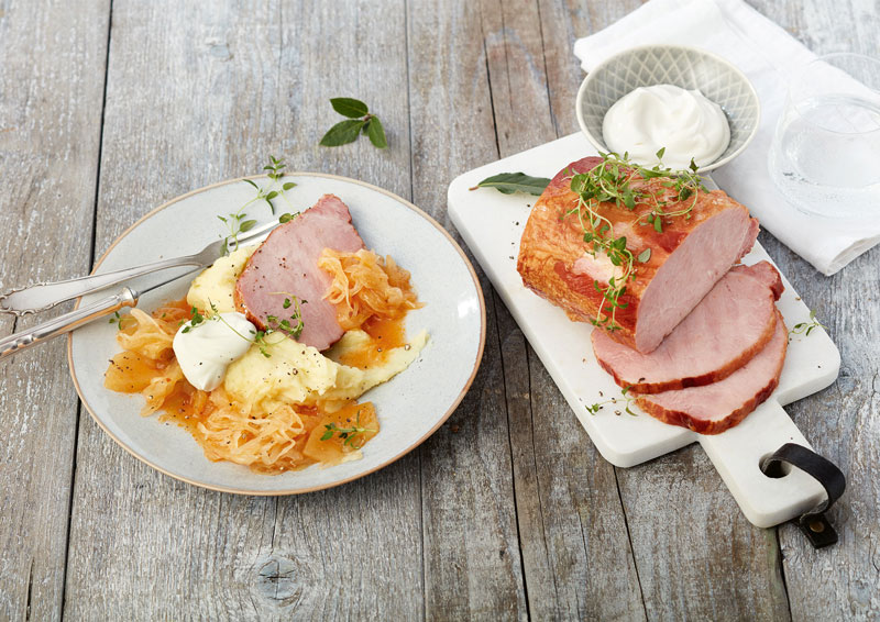 Sauerkraut mit Kasselerbraten und Kartoffelstampf