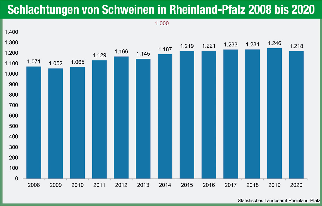 Dr. Pascal Kremer, Stat. Landesamt RLP
Schlachtungen im Land im Bundesvergleich unbedeutend