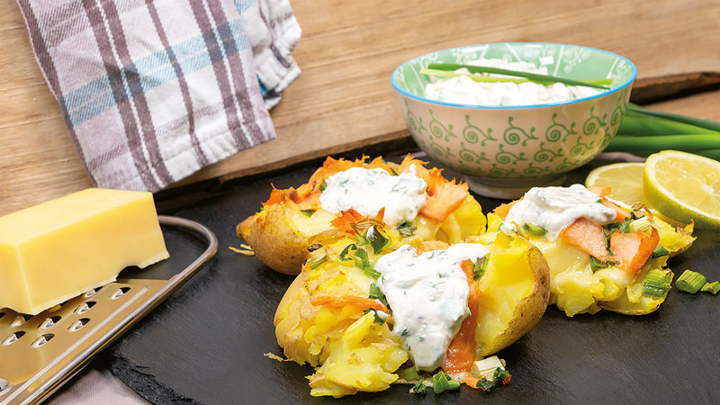 Quetschkartoffeln mit Lachs