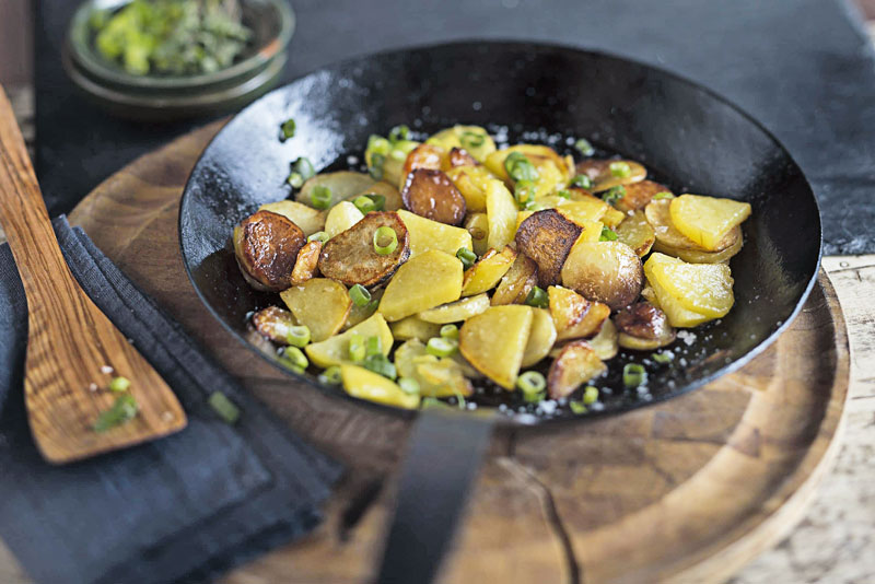 Bratkartoffeln mit Frühlingszwiebeln