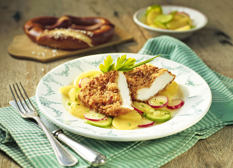 Hähnchenschnitzel mit Brezelpanade