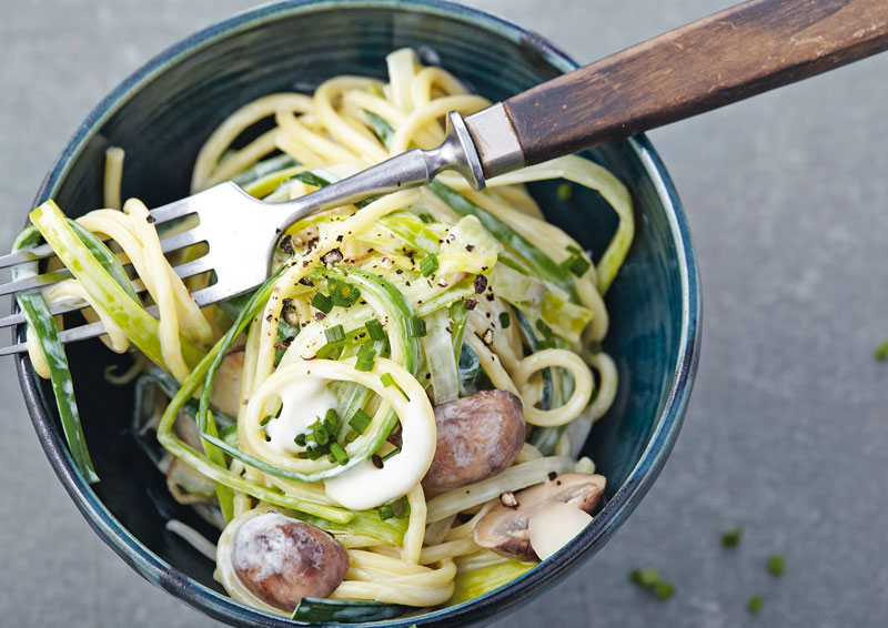 Lauchspaghetti mit Pasta