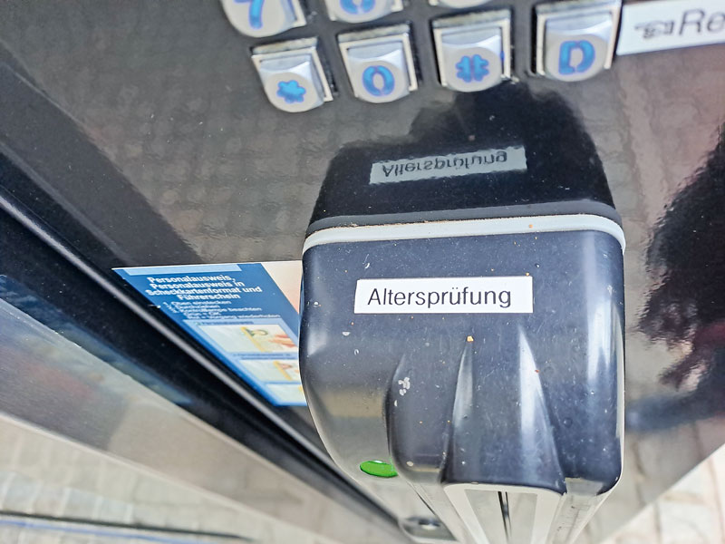 Alkoholische Getränke in Warenautomaten