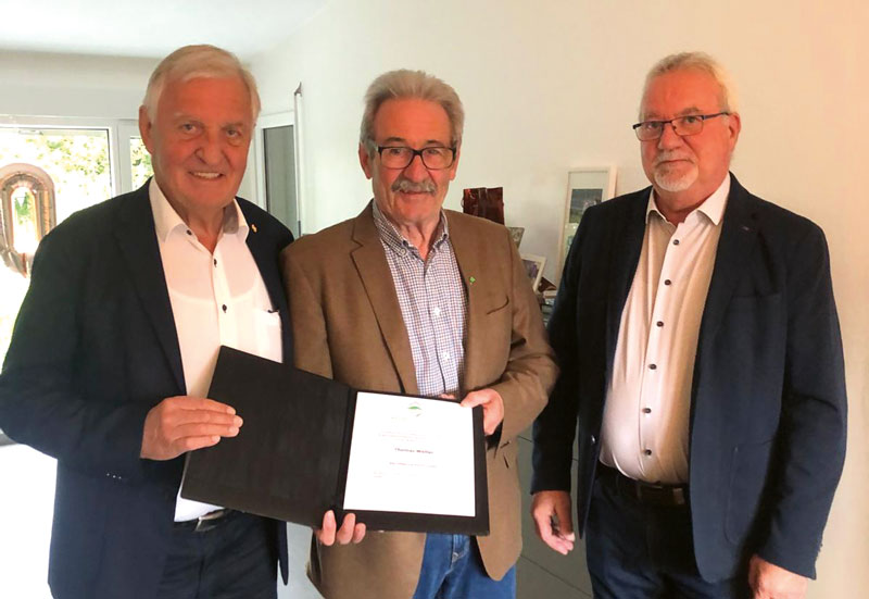 Silberne Ehrennadel des BWV für Thomas Weiter