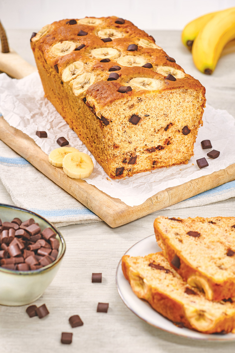 Bananenbrot mit Schokolade