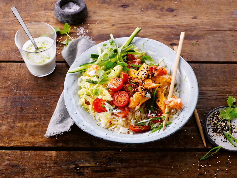 Lachs-Bowl mit Wildreis