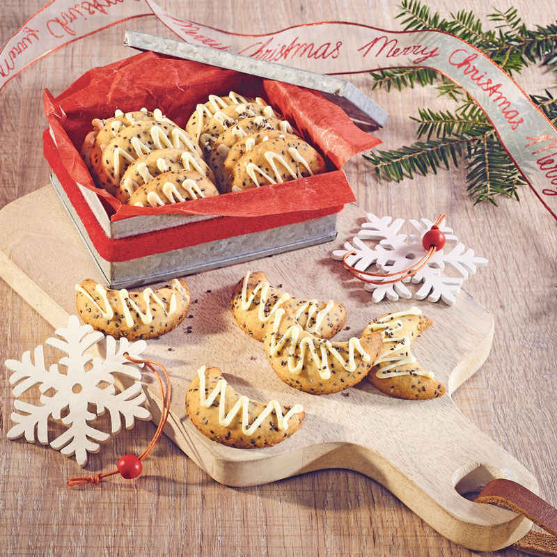 Chia-Plätzchen mit weißer Kuvertüre