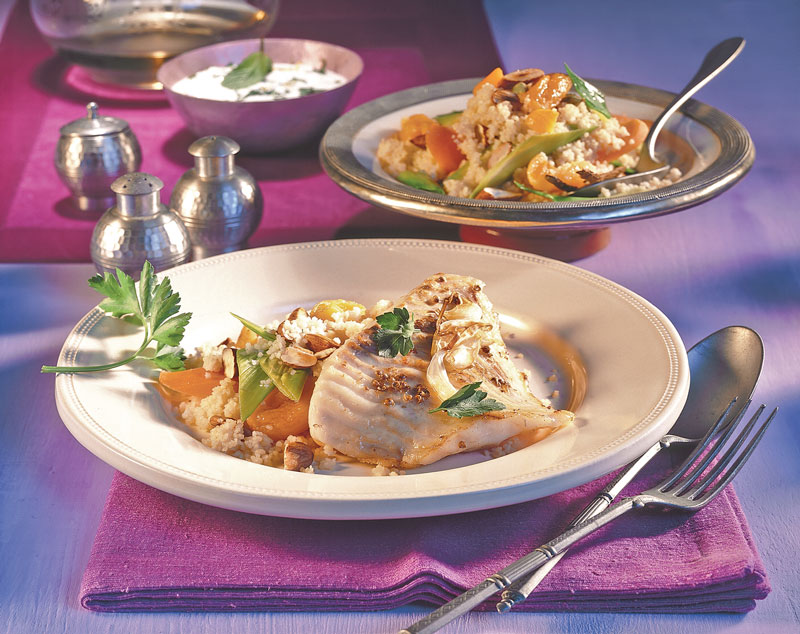 Steinbuttfilet auf Mandel-Couscous 