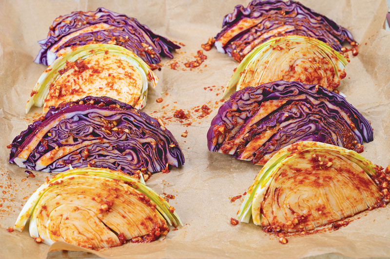 Gerösteter Rot- und Weißkohl