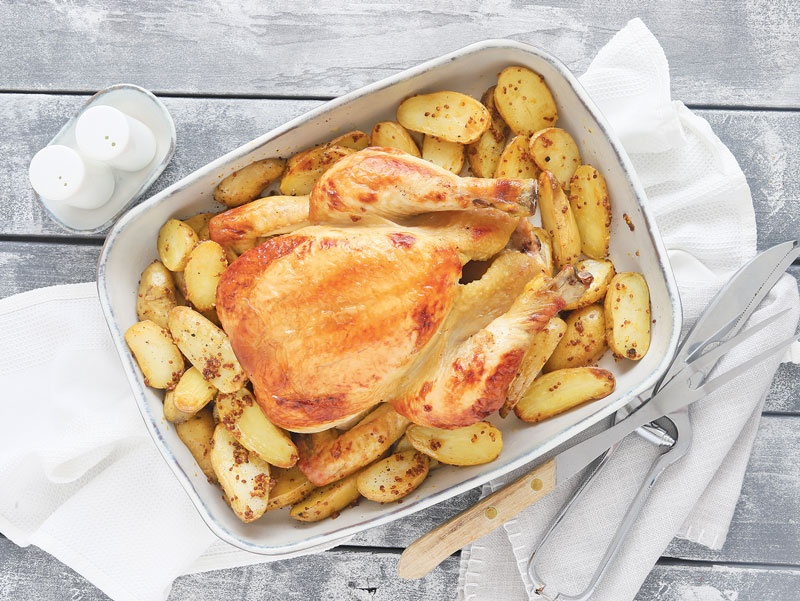 Buttermilch-Hähnchen mit Senfkartoffeln