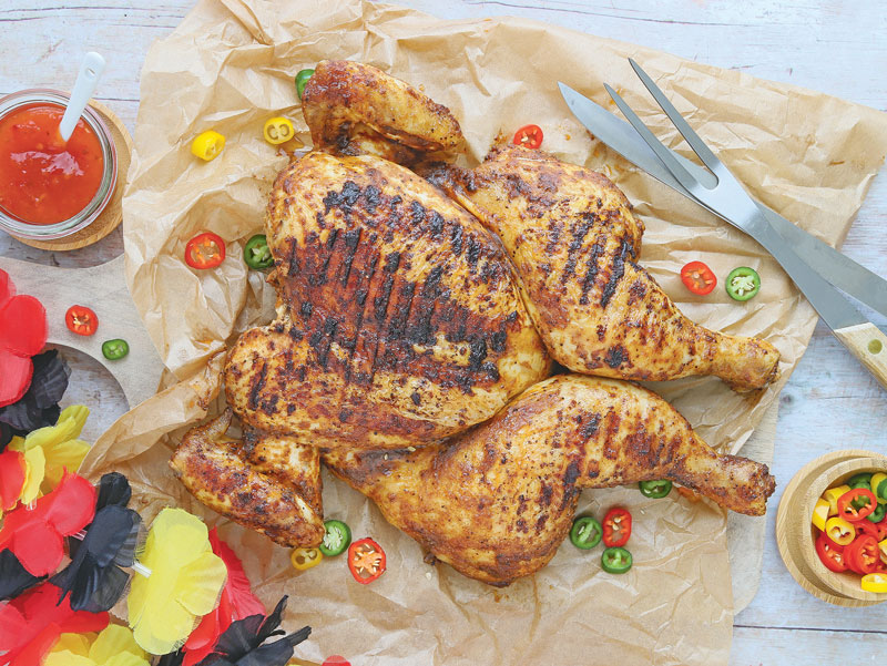 Butterfly-Chicken mit Whiskey-Glasur