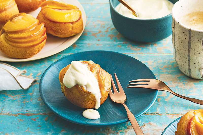 Pfirsich-Muffins upside down